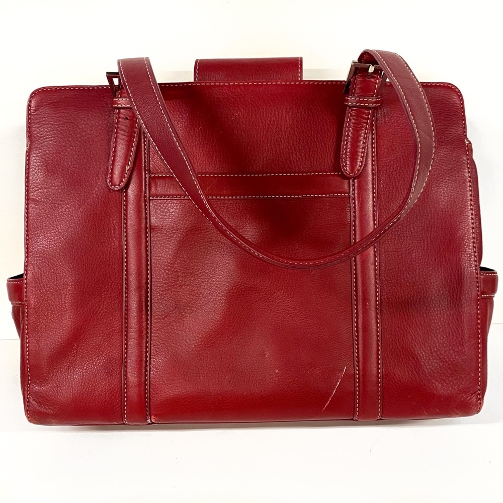 Franklin Covey | Red Leather Briefcase Tote